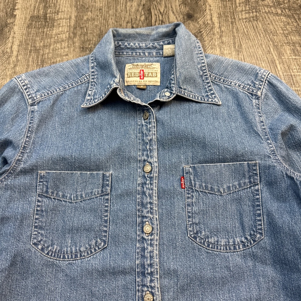 Levi's Western Denim Button Shirt Red Tab Women's M - Picture 5 of 6